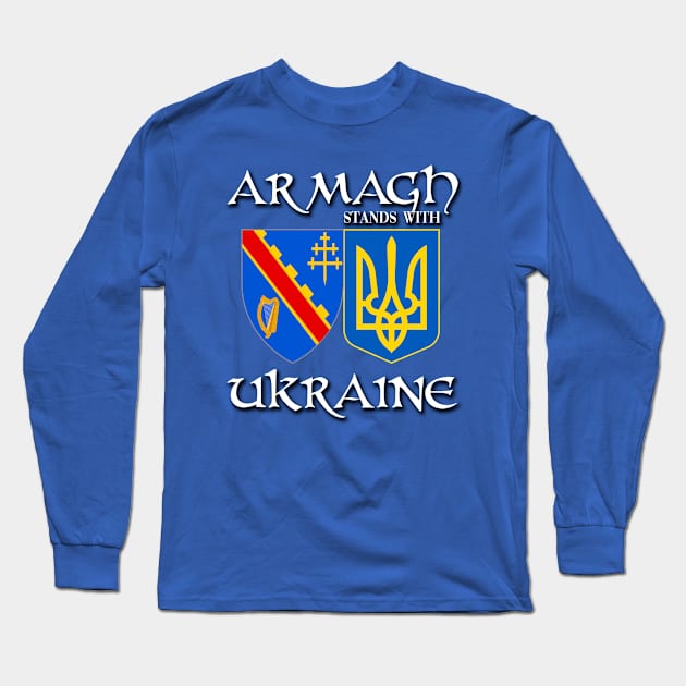 Armagh Ireland Stands with Ukraine Irish Ukrainian Design Long Sleeve T-Shirt by Ireland